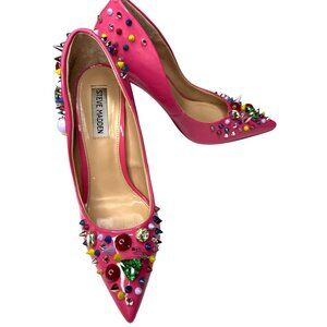 Steve Madden Veronicka Pink Jeweled & Studded Stiletto Pumps Size 8.5